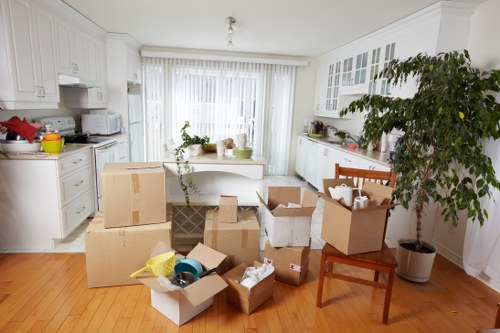 Commercial removals van service handling office items in Croydon